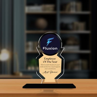 Employee of the Year Trophy Personalized Acrylic Award Trophy Custom with Name Achievement Award for Employee, Corporate Recognition Thankyou Gift for Employee